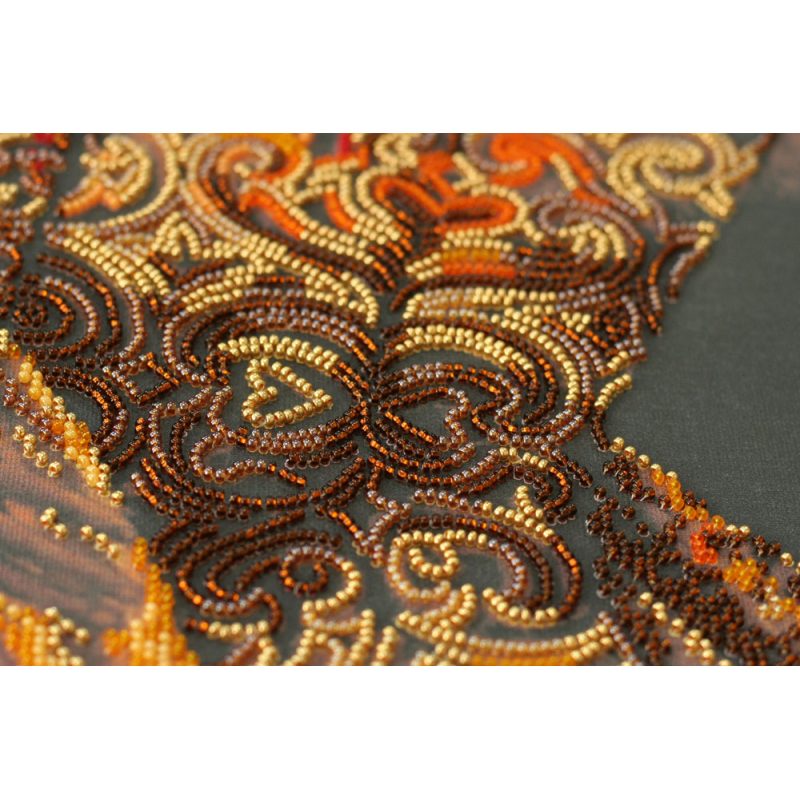 Bead Embroidery Kit on Art Canvas "Gold of the night"