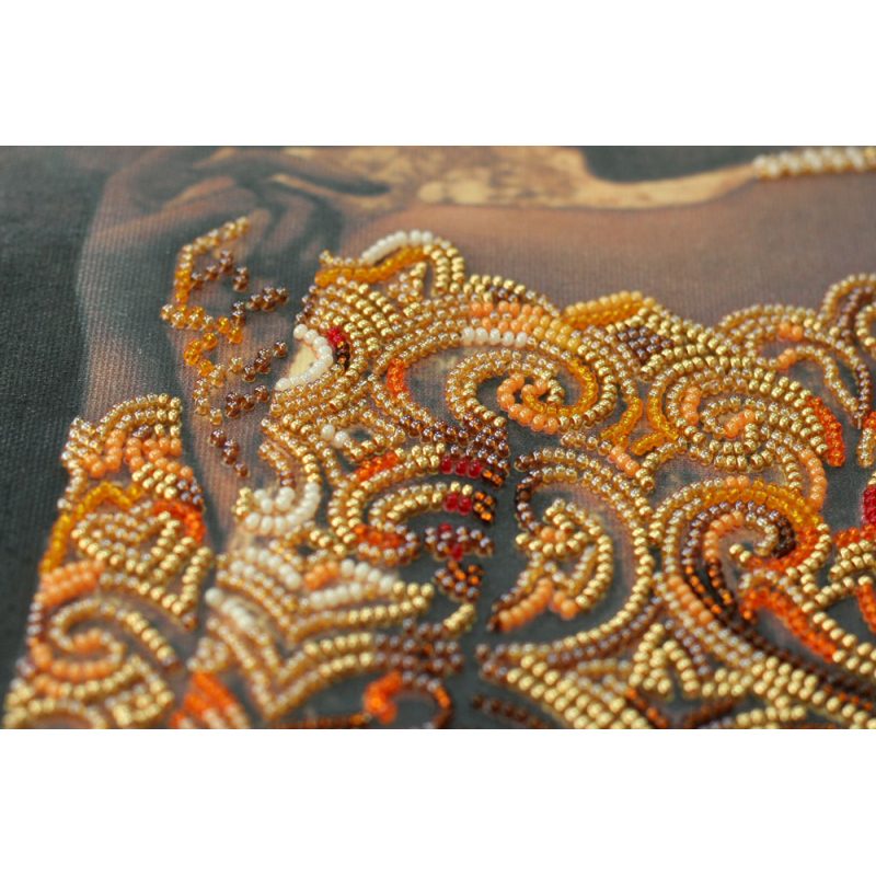Bead Embroidery Kit on Art Canvas "Gold of the night"