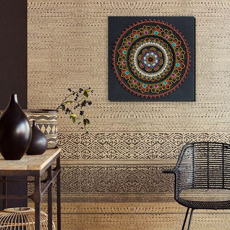 Bead Embroidery Kit on Art Canvas "Mandala"