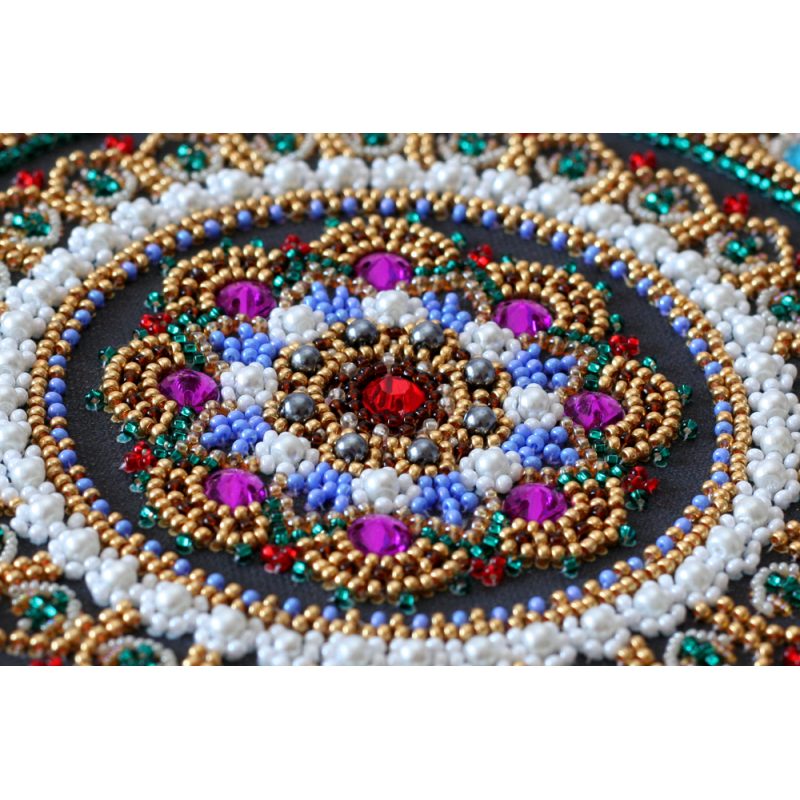 Bead Embroidery Kit on Art Canvas "Mandala"