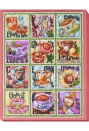 Bead Embroidery Kit on Art Canvas "Tea map"