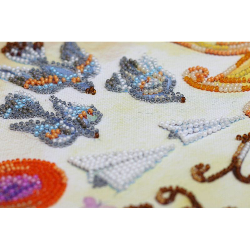 Bead Embroidery Kit on Art Canvas "Made from a miracle"