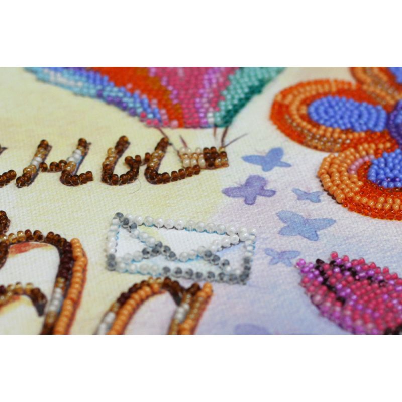 Bead Embroidery Kit on Art Canvas "Made from a miracle"