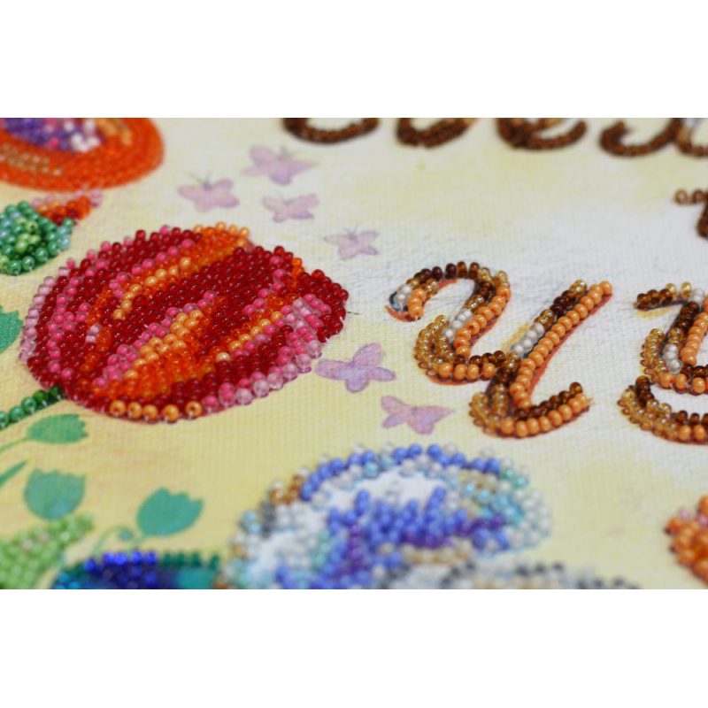 Bead Embroidery Kit on Art Canvas "Made from a miracle"
