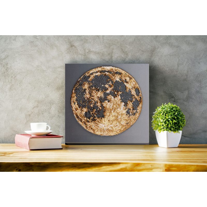 Bead Embroidery Kit on Art Canvas "Moon"