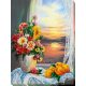 Bead Embroidery Kit on Art Canvas "Still life with quince"