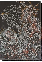 Bead Embroidery Kit on Art Canvas "In the moonlight"