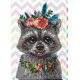 Bead Embroidery Kit on Art Canvas "Raccoon wanted"