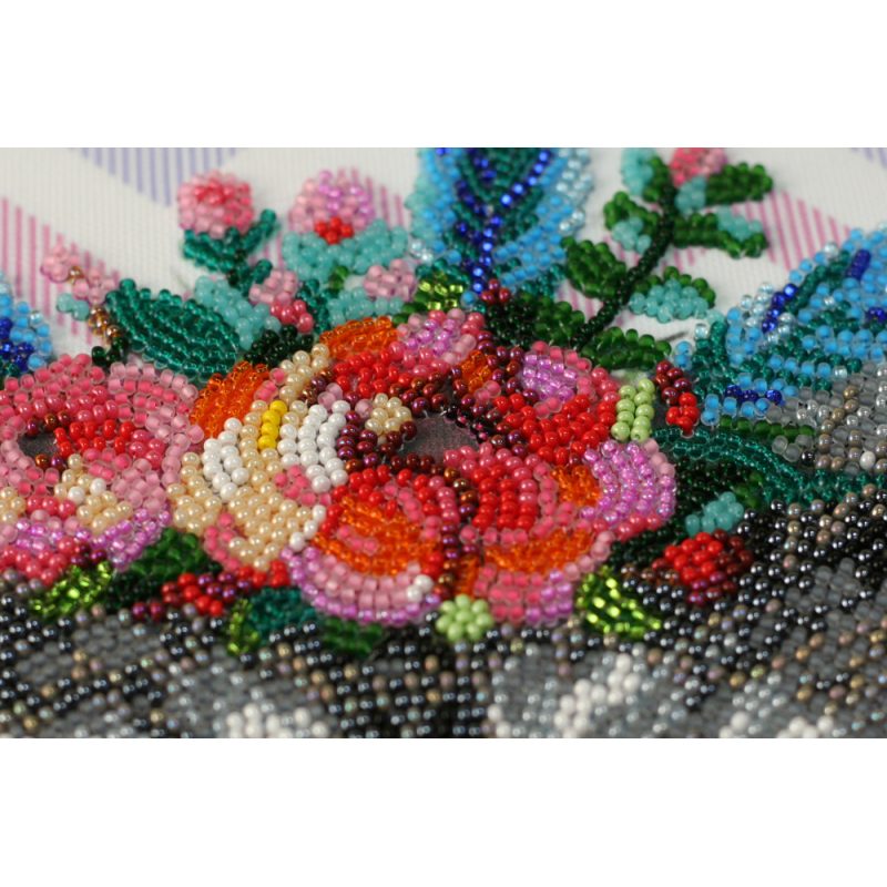 Bead Embroidery Kit on Art Canvas "Raccoon wanted"