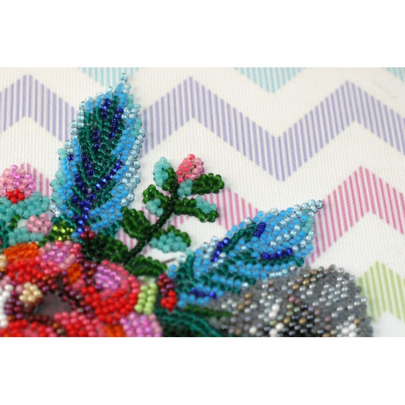 Bead Embroidery Kit on Art Canvas "Raccoon wanted"