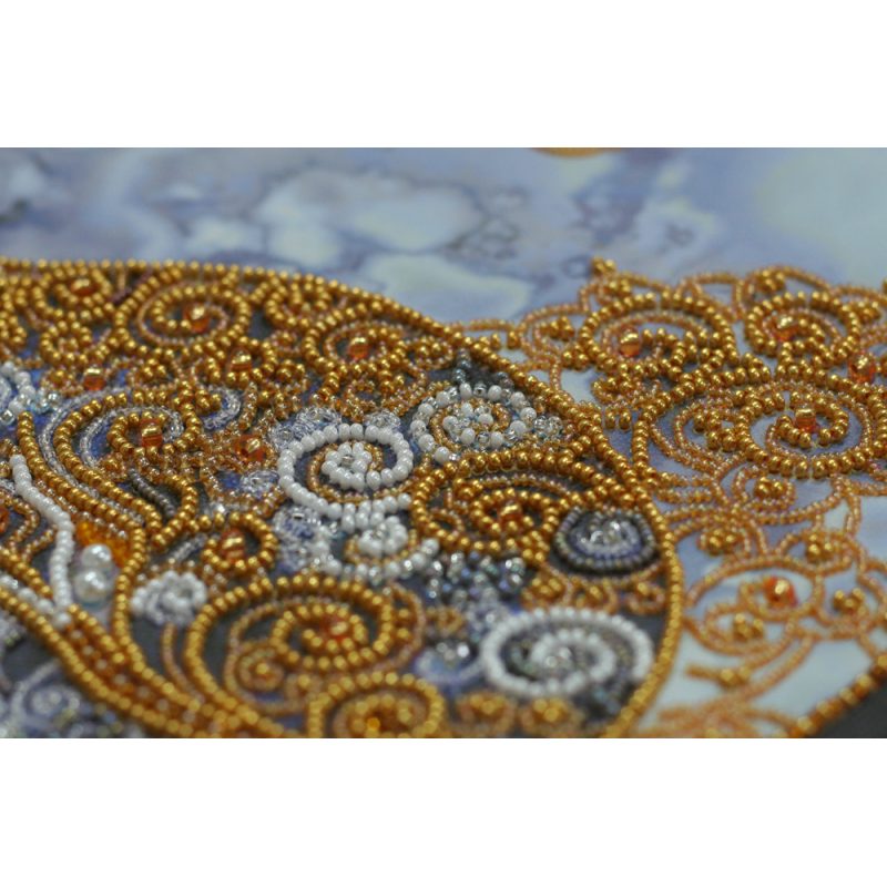 Bead Embroidery Kit on Art Canvas "Moon cat"