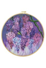 Bead Embroidery Kit on Art Canvas "Wisteria"