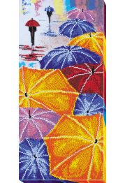 Bead Embroidery Kit on Art Canvas "Umbrellas"