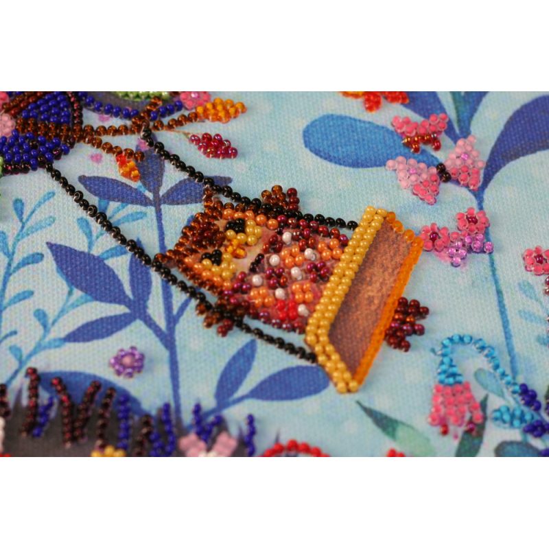 Bead Embroidery Kit on Art Canvas "Dream of the fox"
