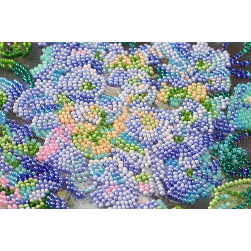 Bead Embroidery Kit on Art Canvas "Hydrangeas"