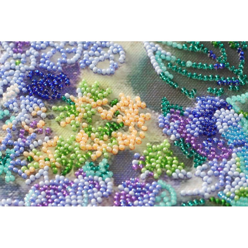 Bead Embroidery Kit on Art Canvas "Hydrangeas"