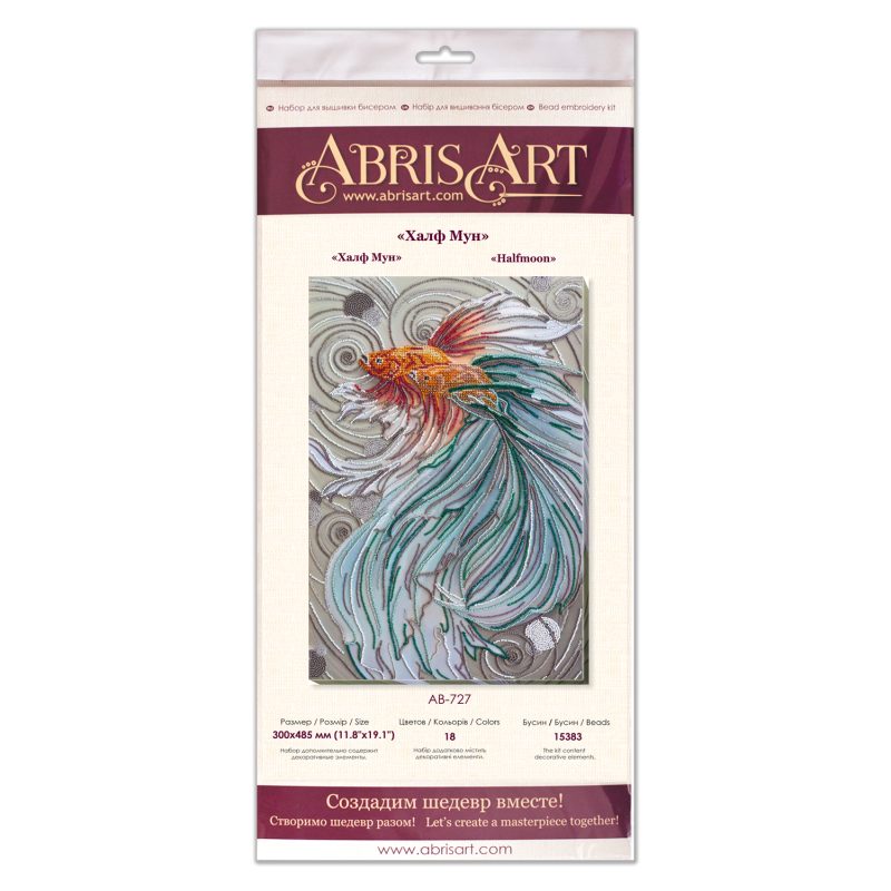 Bead Embroidery Kit on Art Canvas "Halfmoon"