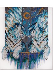 Bead Embroidery Kit on Art Canvas "Protectors of the East"
