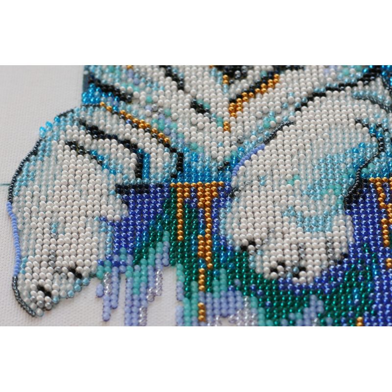 Bead Embroidery Kit on Art Canvas "Protectors of the East"