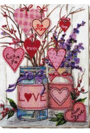 Bead Embroidery Kit on Art Canvas "About love"