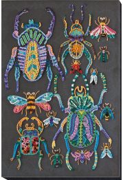 Bead Embroidery Kit on Art Canvas "Beetles"