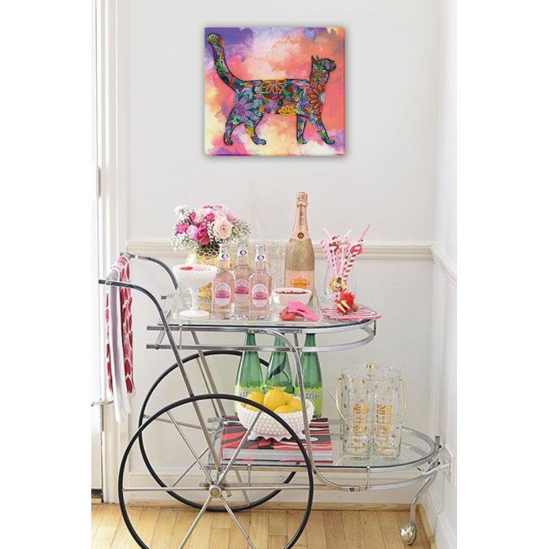 Bead Embroidery Kit on Art Canvas "Walking in the sunset"