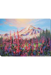 Bead Embroidery Kit on Art Canvas "During the blooming of Ivan Chai"