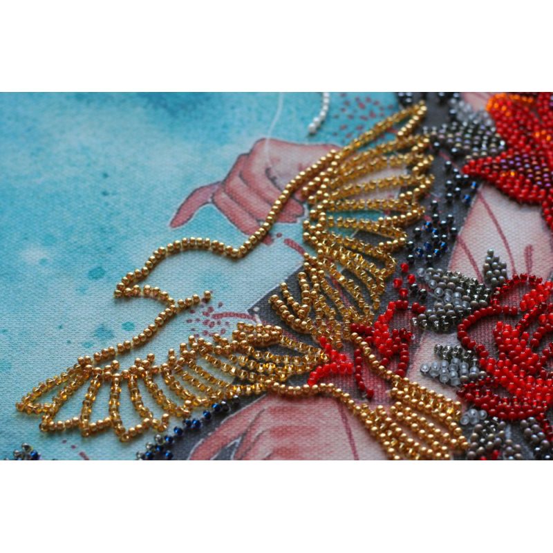 Bead Embroidery Kit on Art Canvas "On the way to the dream"