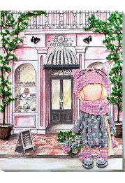 Bead Embroidery Kit on Art Canvas "Having a dessert"