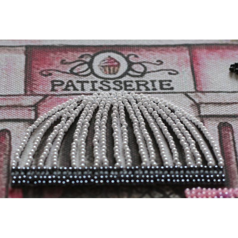 Bead Embroidery Kit on Art Canvas "Having a dessert"