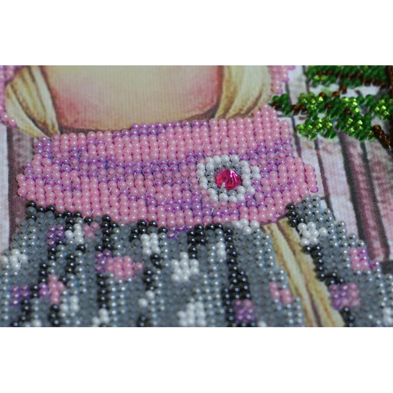 Bead Embroidery Kit on Art Canvas "Having a dessert"
