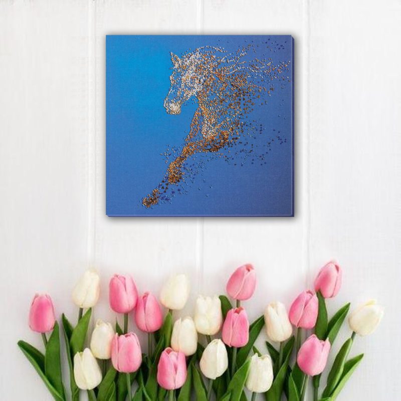 Bead Embroidery Kit on Art Canvas "The Golden"