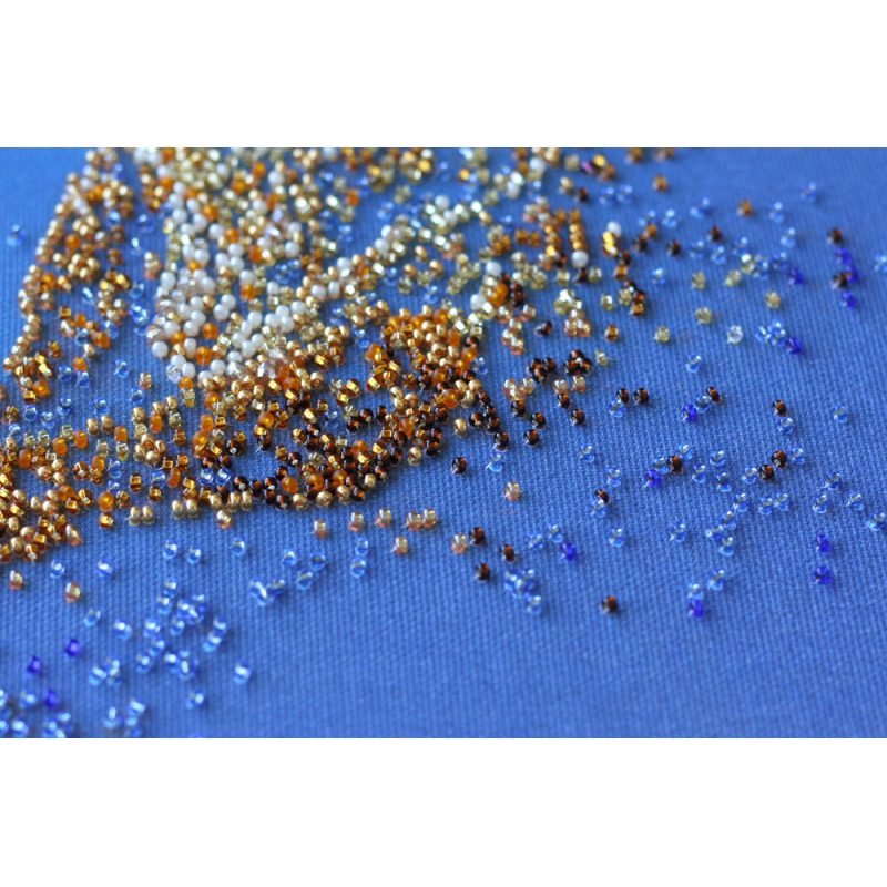 Bead Embroidery Kit on Art Canvas "The Golden"