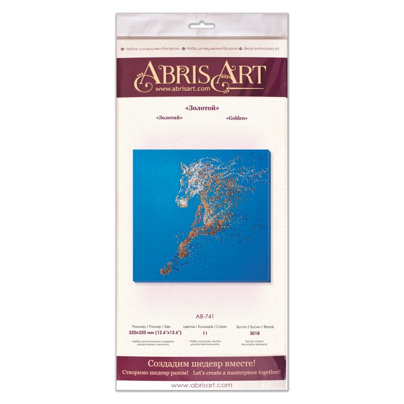 Bead Embroidery Kit on Art Canvas "The Golden"