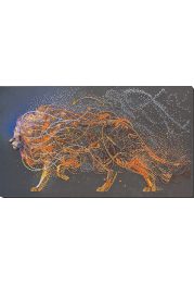 Bead Embroidery Kit on Art Canvas "Golden lion"