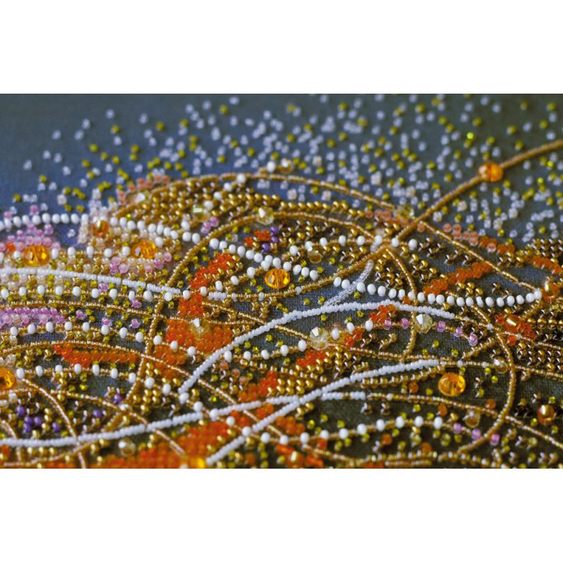 Bead Embroidery Kit on Art Canvas "Golden lion"