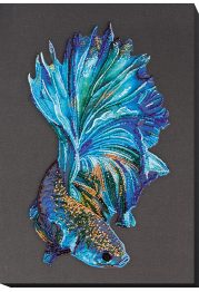 Bead Embroidery Kit on Art Canvas "Blue gold"