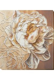 Bead Embroidery Kit on Art Canvas "Peony"