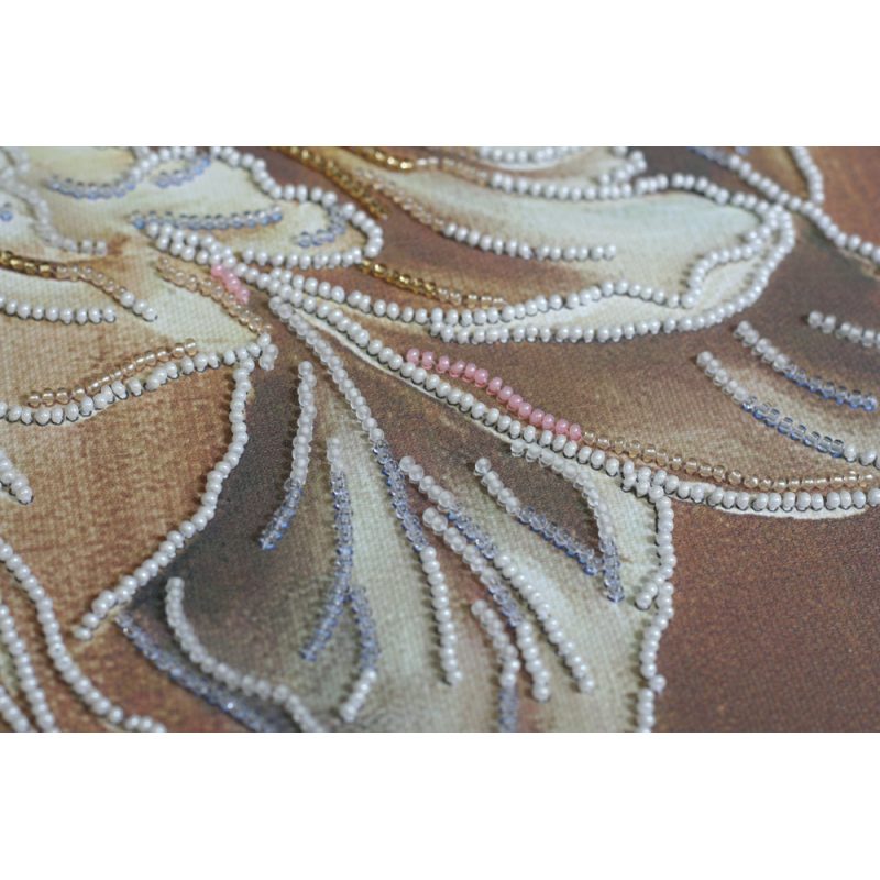 Bead Embroidery Kit on Art Canvas "Peony"