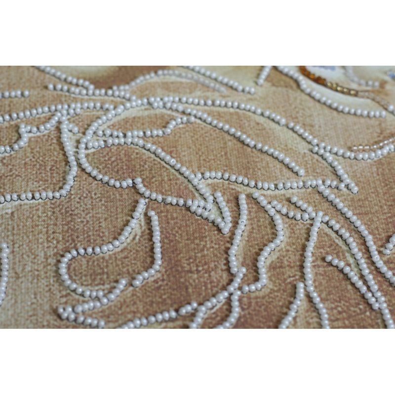 Bead Embroidery Kit on Art Canvas "Peony"