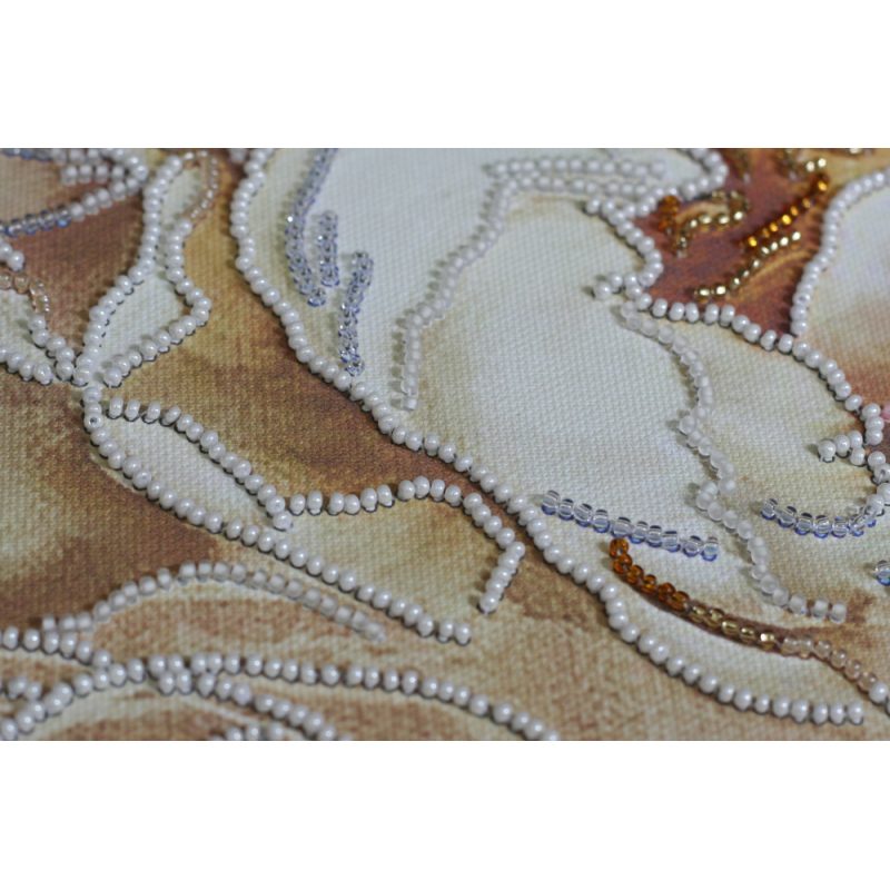 Bead Embroidery Kit on Art Canvas "Peony"