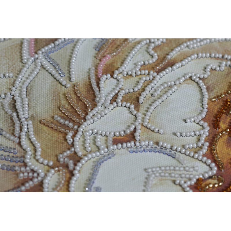 Bead Embroidery Kit on Art Canvas "Peony"