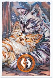 Bead Embroidery Kit on Art Canvas "Purring"