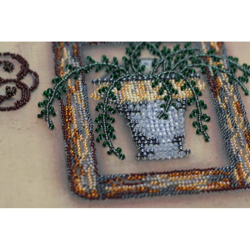 Bead Embroidery Kit on Art Canvas "Family relations"