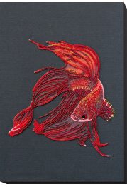 Bead Embroidery Kit on Art Canvas "Red gold"