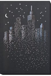 Bead Embroidery Kit on Art Canvas "The glitter of the night lights"