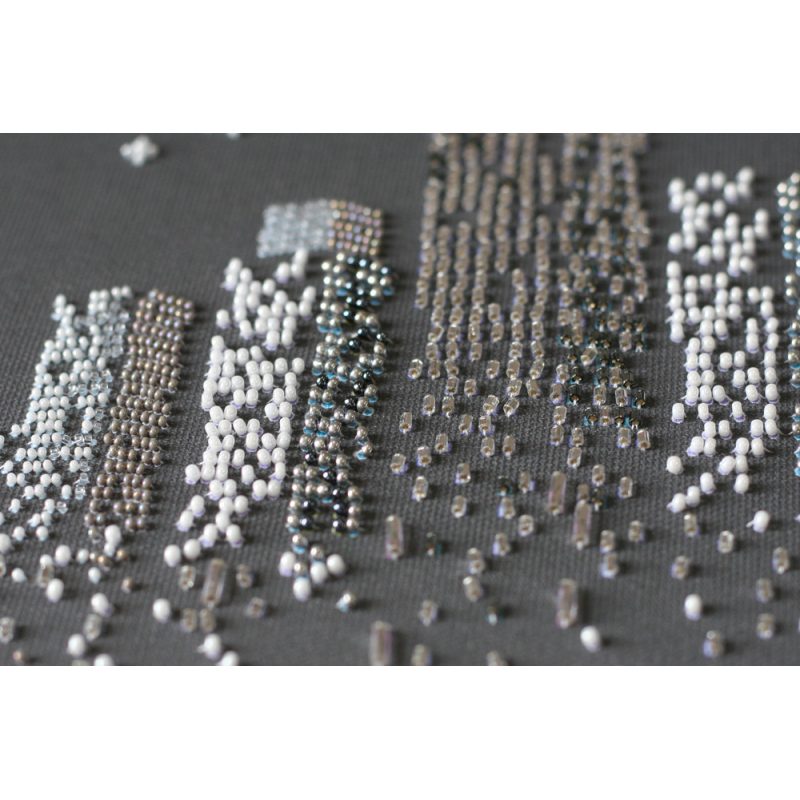 Bead Embroidery Kit on Art Canvas "The glitter of the night lights"