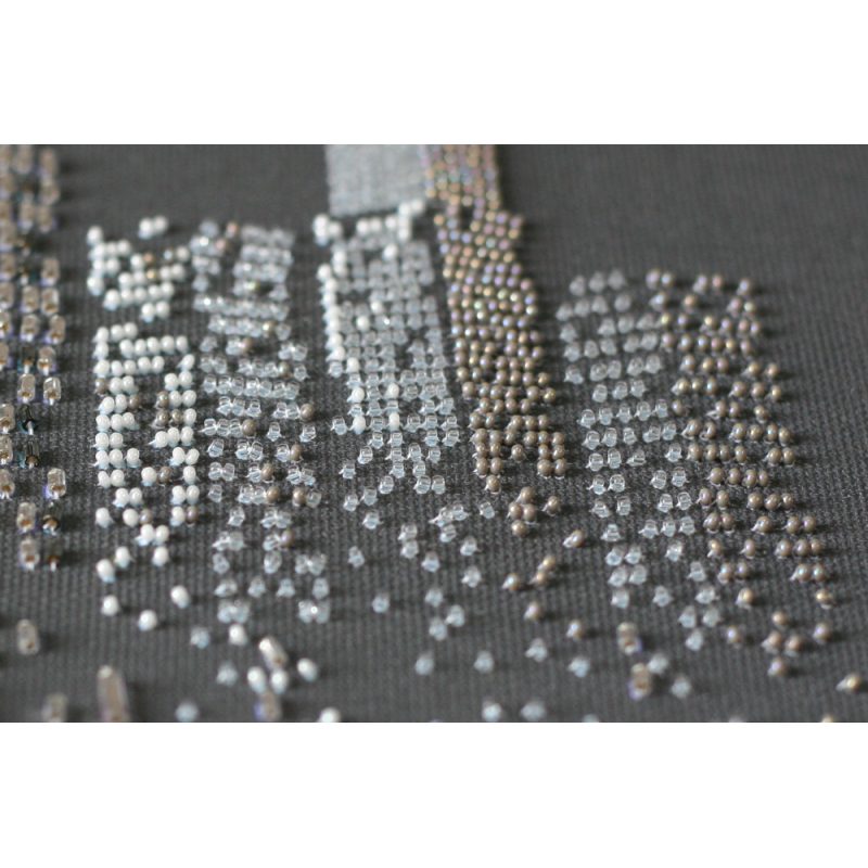 Bead Embroidery Kit on Art Canvas "The glitter of the night lights"