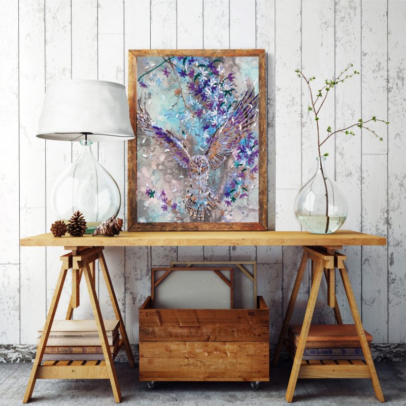 Bead Embroidery Kit on Art Canvas "In the morning haze"