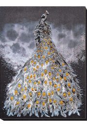 Bead Embroidery Kit on Art Canvas "Gold in silver"
